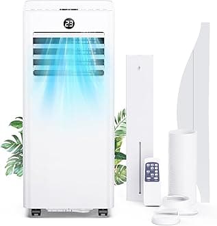 Air Conditioning Unit, 7000BTU Air Conditioner with 2 Control Ways, Digital Display, Installation Kit, Low Energy, 1-24 H Timer, 4 IN 1 Ventilation Conditioning Cooling Modes for Room up to 25m² [Energy Class A]