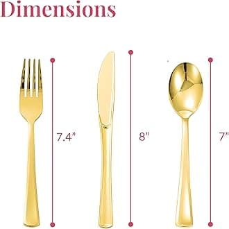 Prestee 400 Pieces Gold Silverware Set for 100 Guests - Premium Pre Rolled Disposable Plastic Silverware Set with Napkins - Wrapped Utensils with Forks, Knives, Spoons, Napkins for Weddings and Events