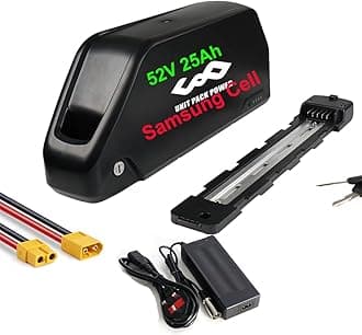 Unit Pack Power 52V 25Ah Shark Ebike Battery for 1000W 1500W 2000W Ebike Conversion Kit Brushless Motor((21700) Samsung50E cell)