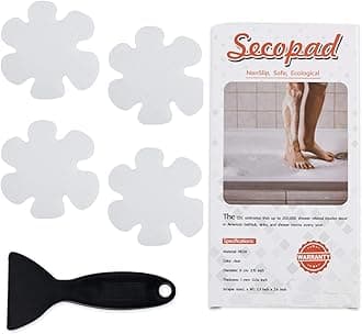 Original Bathtub Stickers Non-Slip, 24PCS Safety Shower Treads Adhesive Appliques with Premium Scraper