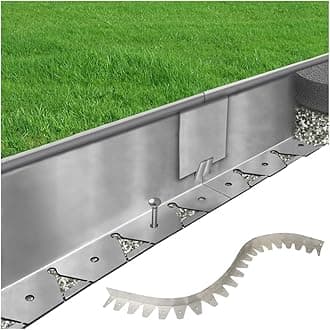 Landscape Edging Border,with Anchoring Stakes Top Commercial Grade Plastic Garden Border,Stainless steel Premium Yard Edging Fence,50 * 30*thickness 1mm,5m