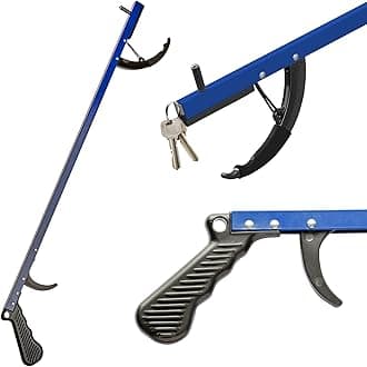 Reacher, Lightweight Blue 26" Long Handled Extension Grabber Tool, 6 oz. Handy Picker Up Tool and Reaching Claw, Aluminum Trash Pickup Aid & Garden Nabber, Reaching Assist Tool