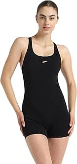 Women's Endurance+ Sleeved Myrtle U-Back Legsuit Swimming Costume Swimwear | 100% Chlorine Resistant | UPF 40+ Sun Protection | Quick Drying | Removable Bra Pads