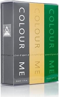 COLOUR ME, Silver Sport/Gold Homme/Green - Triple Pack, Fragrance for Men, 3 x 50ml Eau de Parfum, by Milton-Lloyd