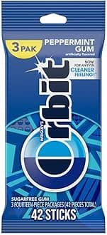 Peppermint Sugarfree Chewing Gum, 3 Packs of 14-Pieces (42 Total Pieces)