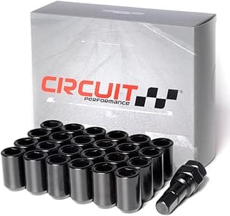 Circuit Performance Tuner Key Acorn Lug Nuts Black 12x1.5 Forged Steel (24pc + Tool)