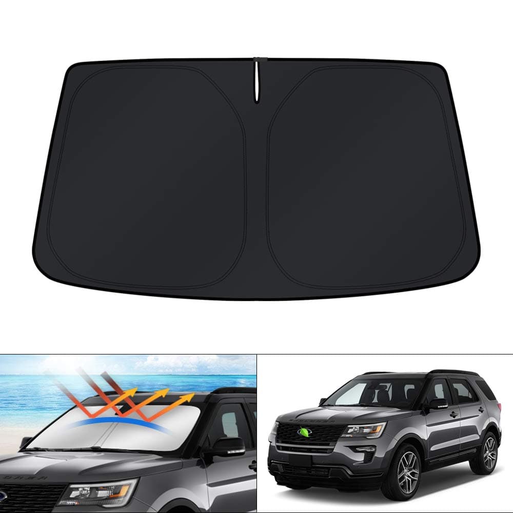 KUST Windshield Sun Shade for 2011-2019 Ford Explorer SUV Accessories, Custom Fit Car Front Sun Shade Foldable Window Shade Sun Visor Protector Blocks UV Rays