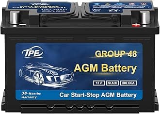 AGM Battery BCI Group 48, Maintenance Free 12V 70Ah, H6 Size, 120RC, 800CCA, Automotive Battery, Reliable Performance for Cars Lead-Acid