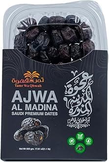 Tamr Wa Qhwah Ajwa Almadina Saudi Dates 500g - Premium Quality, Soft & Fresh, No Sugar Added, Ideal for Snacking & Gifting