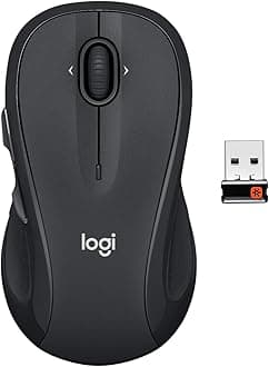 M510 Wireless Mouse, 2.4 GHz with USB Unifying Receiver, 1000 DPI Laser-Grade Tracking, 7-Buttons, 24-Months Battery Life, PC/Mac/Laptop - Graphite