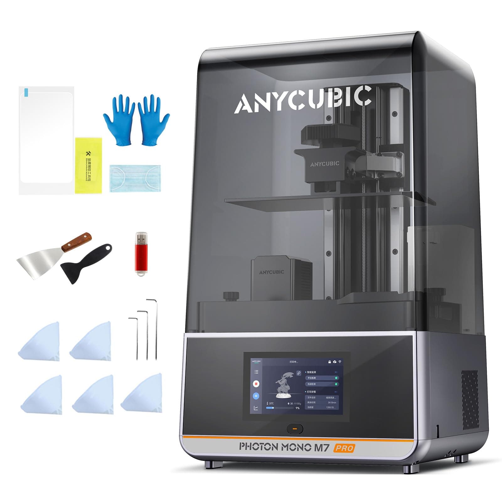 ANYCUBIC Photon Mono M7 Pro Resin 3D Printer, 14K High Resolution Resin Printer with All-New LighTurbo 3.0, 170mm/h Super High Speed, Intelligent Assisted Printing System, 223*126*230mm Printing Size