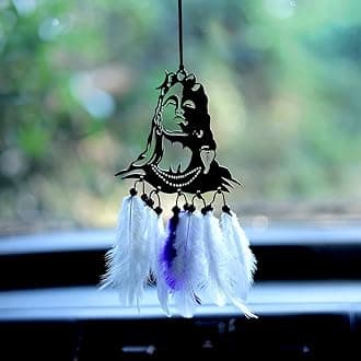 M H Villa Adiyogi Dream Catcher for Car, Spiritual Shiva Car Hanging for Positive Vibes, Unique Car Decoration Items Interior and Stylish Car Hanging Accessories Interior Gift DN-1