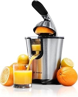 Eurolux Premium Electric Orange Juicer | Stainless Steel Citrus Squeezer With New Ultra-Powerful Motor and Soft Grip Handle for Effortless Juicing, Auto Shutoff, Dishwasher-safe Parts
