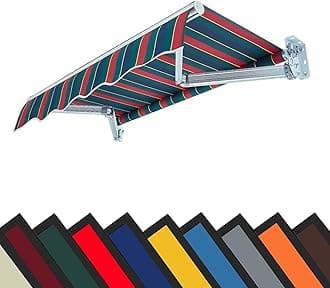 Retractable Patio Awning Replacement Fabric Waterproof Many sizes Shade Sun Shade Awning Cover Outdoor Patio Canopy Sunsetter Deck Awnings Polyester,Frameless ( Color : L X W , Size : (20x10ft) 6x3m )