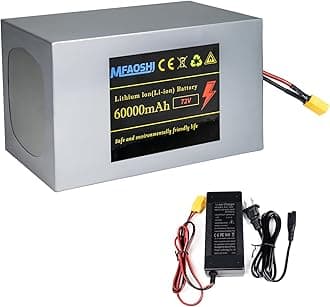 72V 60Ah Lithium E-Bike Battery,LED Power Indicator, 30A BMS,XT90 Connectors,Supports Motors from 200W to 3500W，Ideal for E-Bikes, Electric Motorcycles, Scooters, and Go-Kart