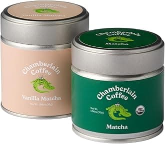 Chamberlain Coffee Original Matcha & Vanilla Matcha Bundle - Ceremonial Grade, Vegan, & Gluten Free Matcha Green Tea Powder - Hot or Iced - Organic Matcha Powder - 1.06 Oz Tins