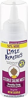 Little Remedies Sterile Saline Nasal Mist | Safe for Newborns | 3 Fl Oz (Pack of 1) (50% More)