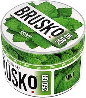 Brusko Herbal Shisha Flavors - Mint, 250 g (100% Nicotine and Tobacco Free)