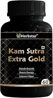 Kam Sutra Ayurvedic Capsule for Men with Shudh Shilajit, Ashwagandha, Safed Musli, Gokshura, Kaunch Beej, Organic Herbs | Energy, Stamina, Wellness & Immunity Booster (60 Capsules)