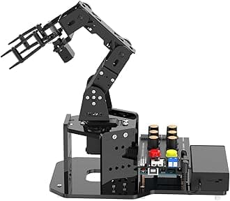 Robotic Arm with Arduino 5DOF/Axis AI Smart Robot Arm Open Source STEM Educational Building Robotics & Engineering Kits, Science/Coding/Programming Set, miniArm Starter Kit