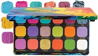 Revolution Beauty, Forever Flawless Eyeshadow Palette, 18 Pigmented Shades, Vibrant Pressed Powder Mattes, Shimmers, Glitters, Bird of Paradise, 15 X 0.04 Oz.