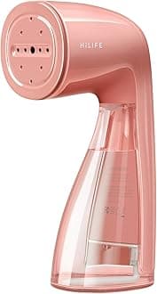HiLIFE Steamer for Clothes, 1100W Clothes Steamer, Fast Wrinkle Removal with Large 300ml Tank, Ideal for All Fabrics, Easy to Use, Compact and Portable Travel Garment Steamer-Pink