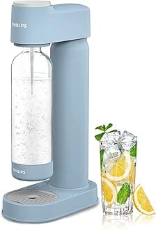 Sparkling Water Maker Soda Maker Machine for Home Carbonating with BPA free PET 1L Carbonating Bottle, Compatible with Any Screw-in 60L CO2 Exchange Carbonator(NOT Included), Blue Plastic