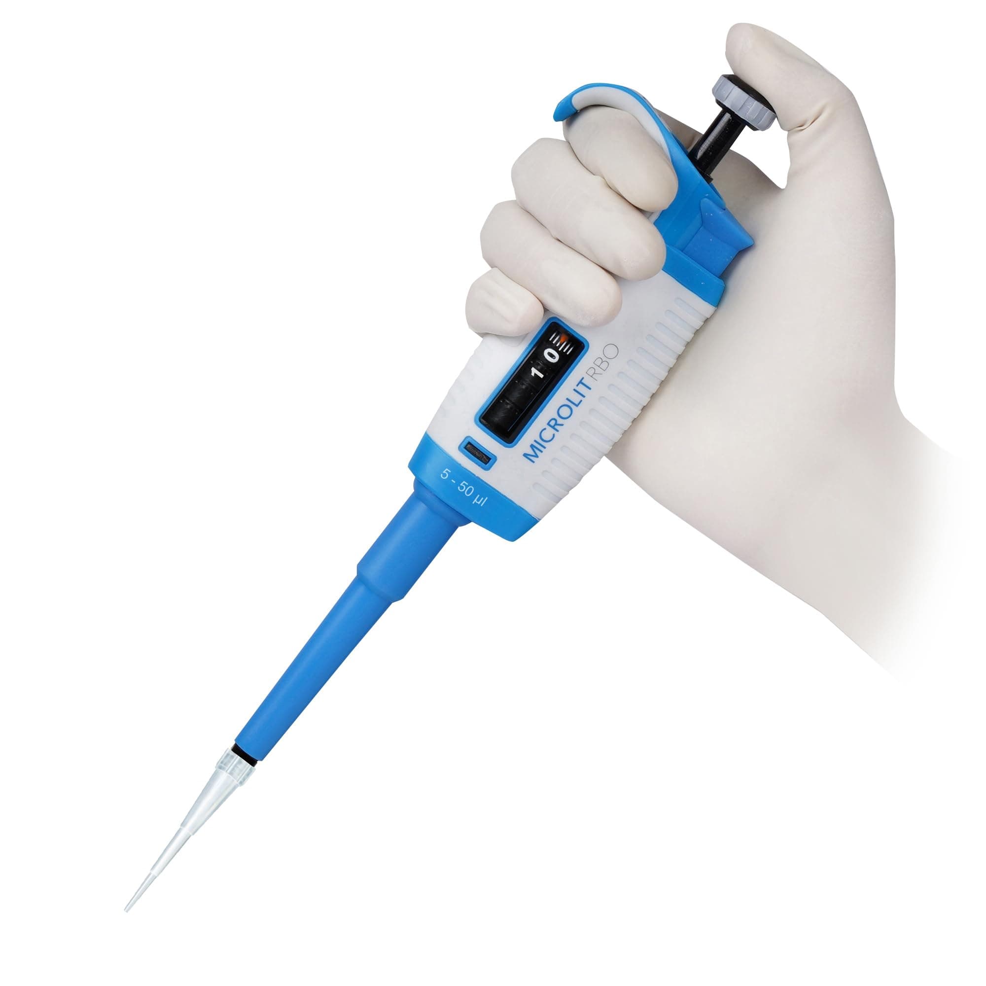 Microlit Micropipette - Single Channel Pipette Compatible with Microlit Pipette Tips, Adjustable Volume Lab Pipette, Calibrated Pipette (5-50ul)