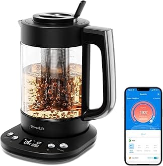 Smart Electric Kettle with Tea Infuser for Loose Leaf, 1.7 L Electric Tea Kettle with Brewing Program, Variable Temperature Control, 2 H Keep Warm & Auto Shut-Off, BPA Free. Black