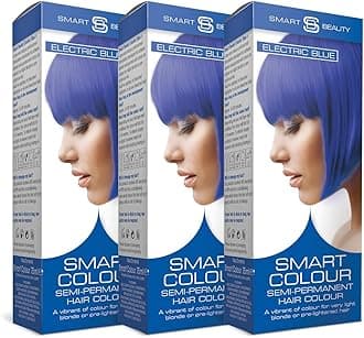 Smart Colour Semi-permanent Electric Blue Hair Dye x 3