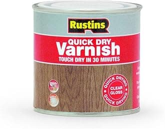 Quick Dry Varnish Clear Gloss 250ml-Fast-Drying Water-Based Wood Varnish; Durable Non-Yellowing Finish in Gloss, Satin or Matt for Indoor Use