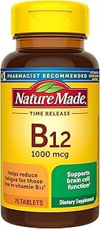 Vitamin B12 1000 mcg, Dietary Supplement For Energy Metabolism Support, 75 Time Release Tablets, 75 Day Supply