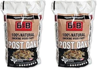 B&B Charcoal Inc Post Oak Smoking Chips (Two Pack), 180 cu in (00124)
