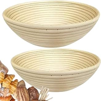 10 Inch Round Bread Banneton Proofing Basket Set of 2 Sourdough Proofing Basket kit for Artisanal Baking – Bread Making Tools For Professional & Home Bakers (10 inch round- 2 pack)