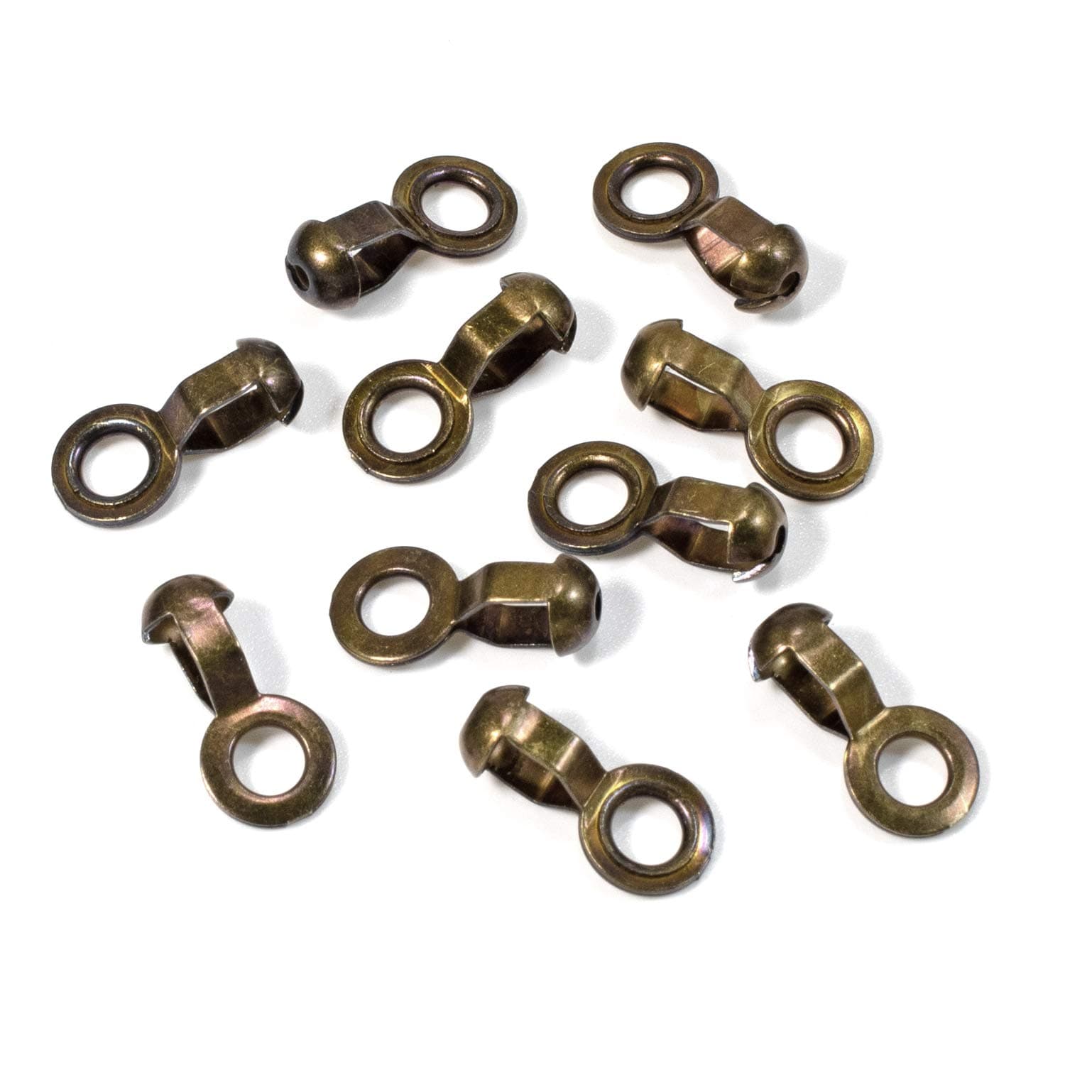 Antique Brown #6 Ball Chain Fan Pull Loop Connectors 10/Pkg