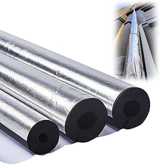 Outdoor Foam pipe insulation tubing, for On air conditioning lines on Heat Pump, Insulated tubes prevent heat loss, ID 22mm (7/8")-165mm (6-1/2") aluminum foil Foam Tubing(89mm(ID) x20mm)