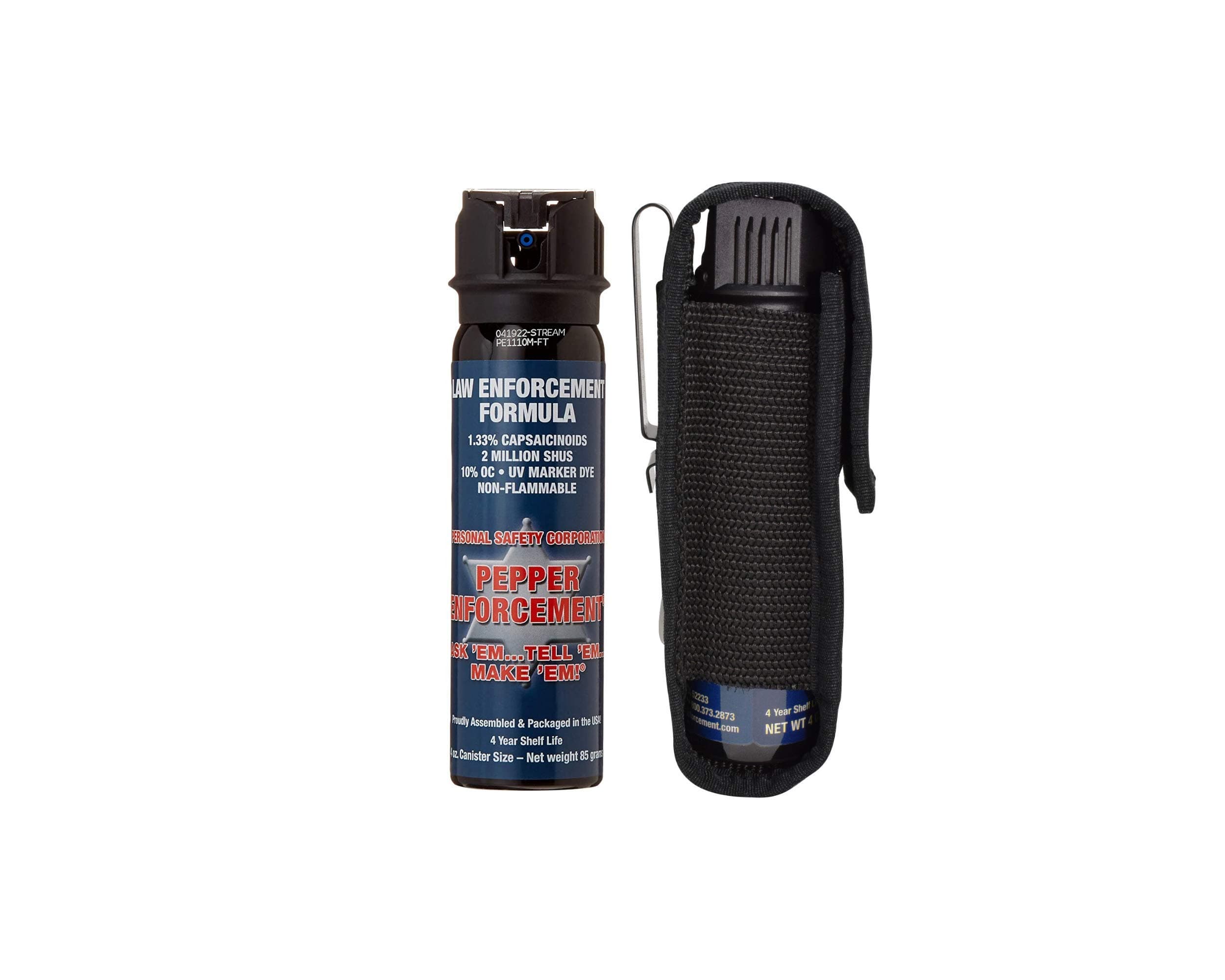 Splatter Stream Pepper Spray for Self Defense, 4 oz. Flip Top - Maximum Strength Police Grade OC Formula, Marking Dye, Non-Lethal Personal Safety & Home Protection