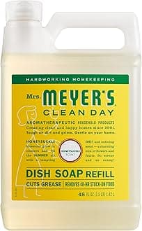 MRS. MEYER'S CLEAN DAY Liquid Dish Soap Refill, Honeysuckle, 48 fl. oz