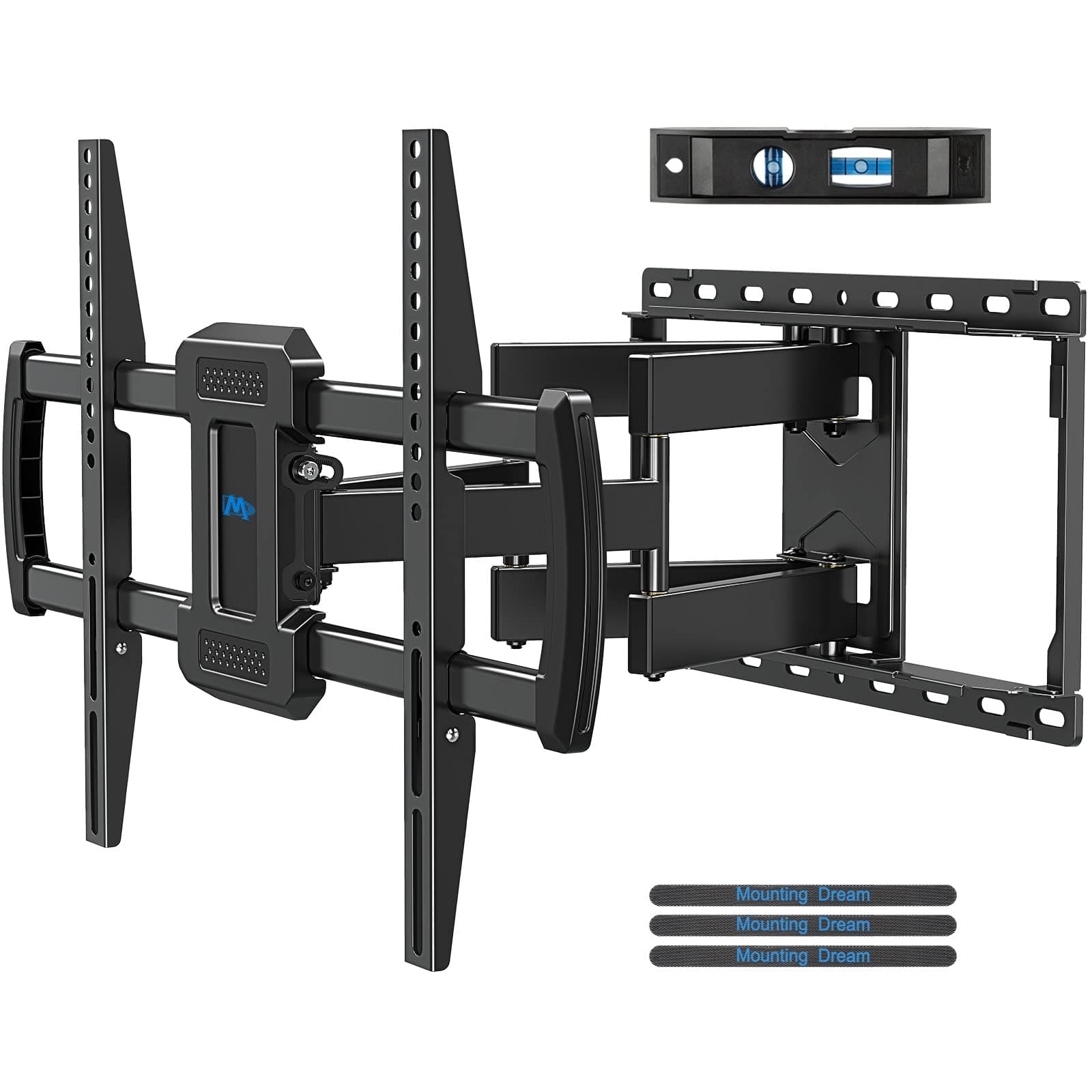 TV Wall Mount, UL Listed Full Motion Mount Bracket for 42-84 Inch Flat Screen TVs, Swivel Articulating Dual Arms, Max VESA 600x400mm, 100 LBS Loading, Fits 16 Inches Wood Studs, MD2296