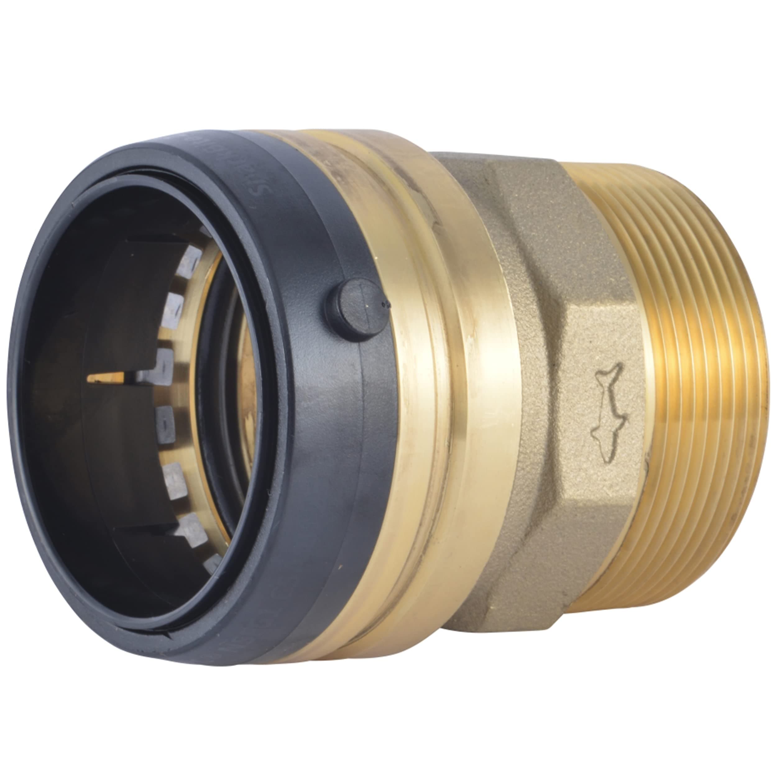 Sharkbite MNPT Adapter, Push to Connect Brass Plumbing Fitting, PEX Pipe, Copper, CPVC, PE-RT, HDPE
