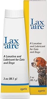 Lax'aire Laxative and Lubricant for Dogs and Cats, Gentle Constipation Relief and Hairball Remedy, 3 oz