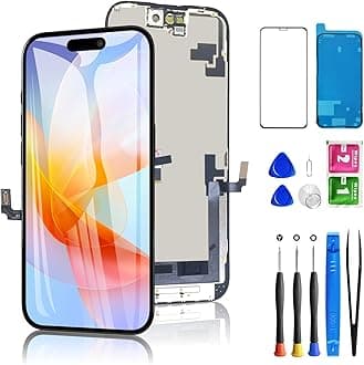 for iPhone 16 Screen Replacement 6.1 inch LCD Display 3D Touch Full HD Digitizer Frame Assembly, Compatible with A3288, A3287, A3081, A3296 Models, Repair Kit + Screen Tempered Protector