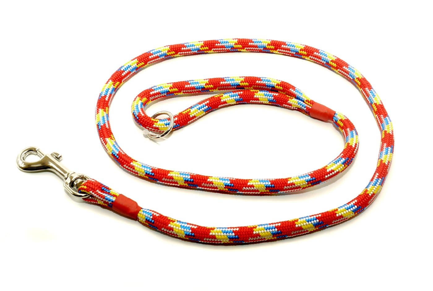 KJK Ropeworks Braid Clip Lead with Rubber Stop Rainbow 8mm X 120cm