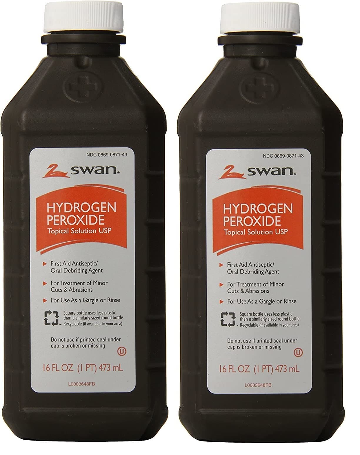SWAN Hydrogen Peroxide Antiseptic Solution 16 Oz - Pack of 2