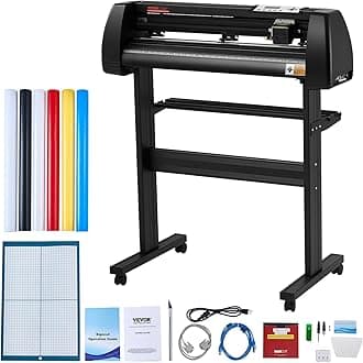 28-inch Cutting Machine for Vinyl, Features LCD Screen, Dual Adjustable Spring Rollers for Sign Crafting, Includes Signmaster for Creative Design & Cutting