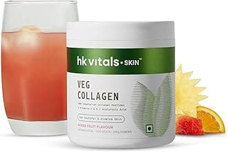 HK VitalsVeg Collagen Supplement Powder (Mixed Fruit, 200g) | Collagen Peptides with Vitamin C, E | For Healthy Skin, Hair & Nails