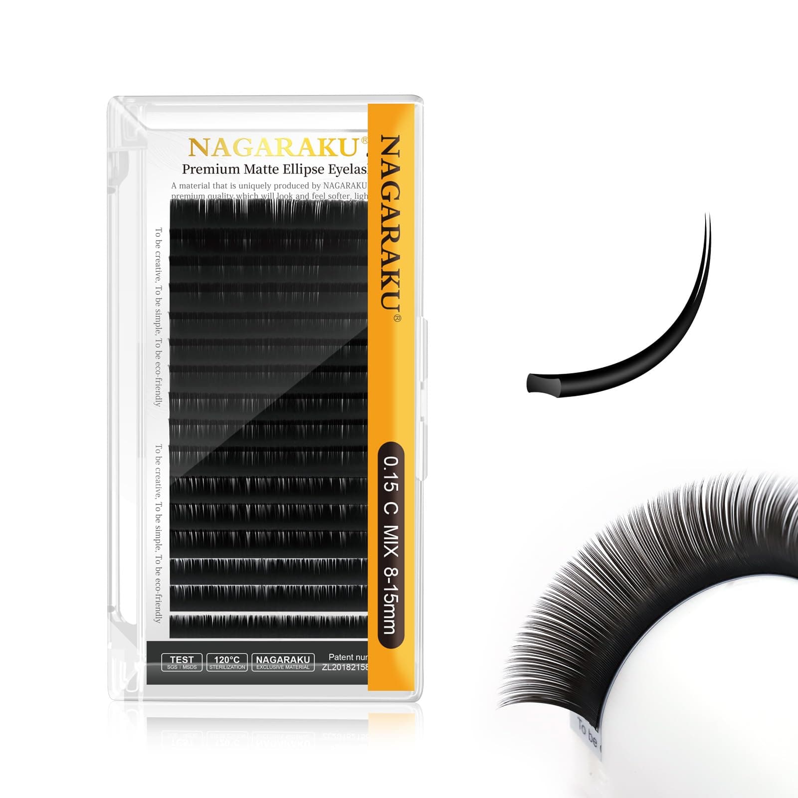 Double Tips Ellipse Eyelash Extensions Lighter Thinner Flat Split Tips Individual Lash 0.15mm C curl 8-15mm Mix Tray Matte Black Faux Mink Classic False Lash Supplies 16 Rows