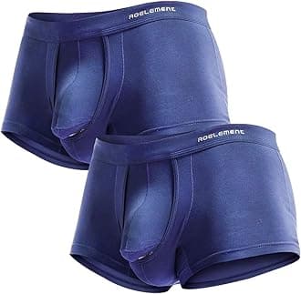 Men's Underwear Modal Boxer Briefs Lightweight Turnks Tagless Underpants with Separate Pouch