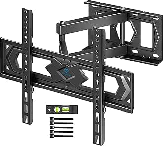 TV Wall Bracket for 26-60 inch TVs, Swivel Tilt TV Bracket with Tool-free Tilt Adjustment and Spirit Level, Wall Mount Supports up to 40kg, Max VESA 400x400mm PSMFK10