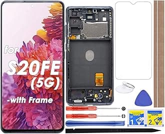 LCD Screen Replacement Touch Digitizer Display Assembly for Samsung Galaxy S20 FE 5G SM-G781 SM-G781B SM-G781U SM-G781F/DS SM-G781W 6.5"(with Frame)